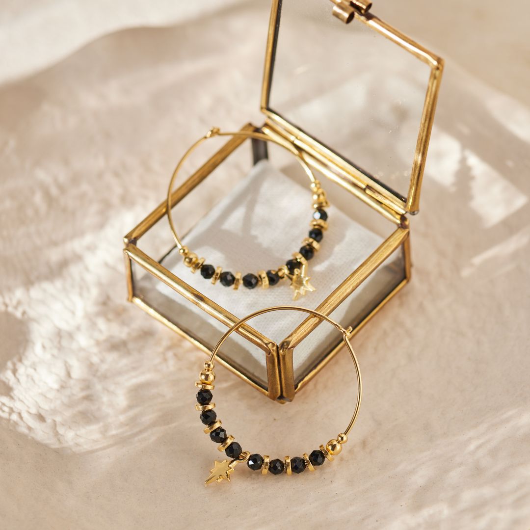 "I feel protected" Onyx Hoops Golden