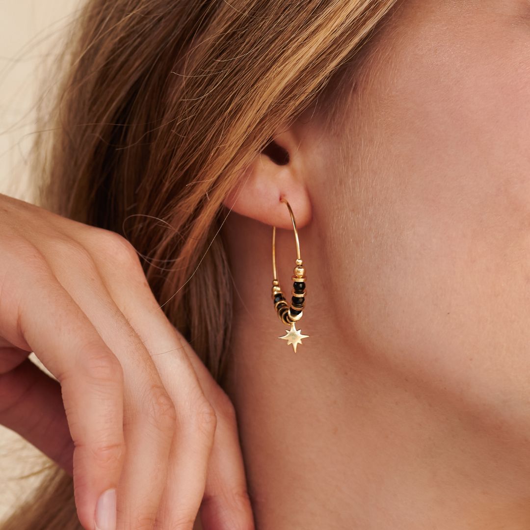 "I feel protected" Onyx Hoops Golden