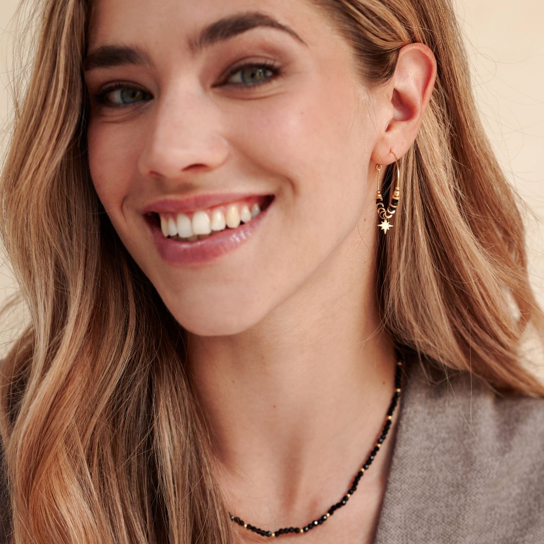 "I feel protected" Onyx Hoops Golden