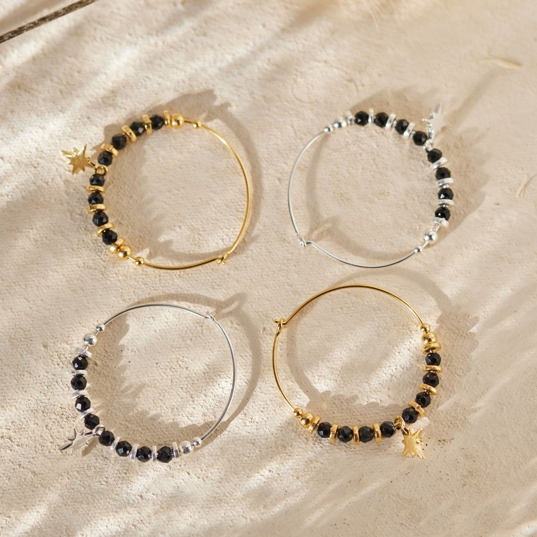 "I feel protected" Onyx Hoops Golden