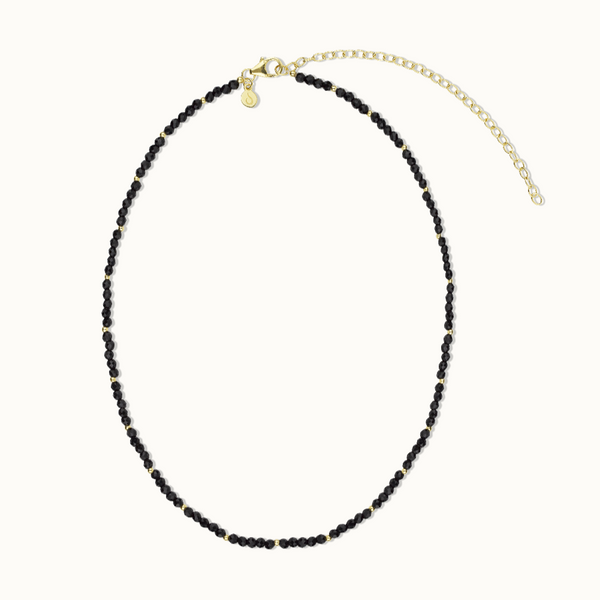 "I feel protected" Onyx Kette Golden - Spirit of Liebs