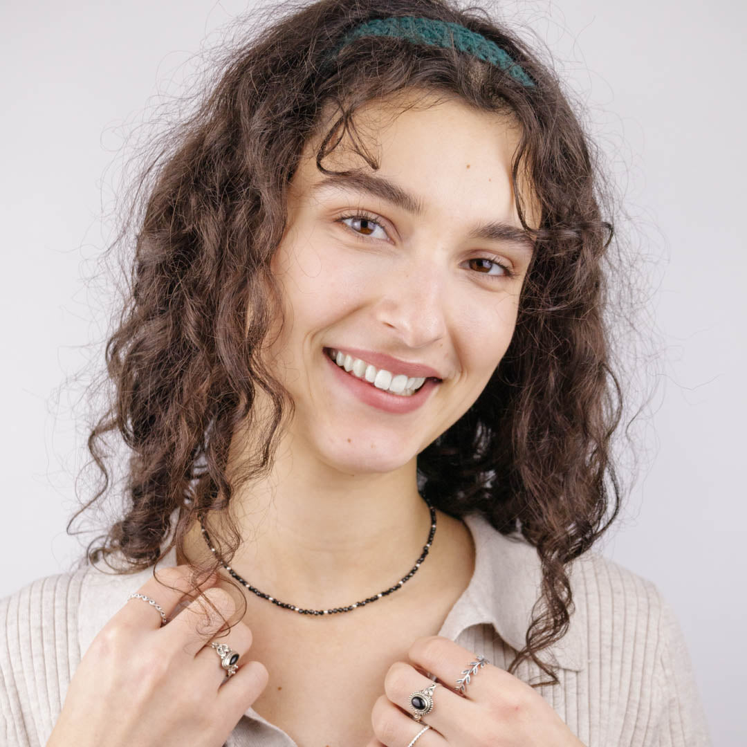"I feel protected" Onyx Kette Silber - Spirit of Liebs