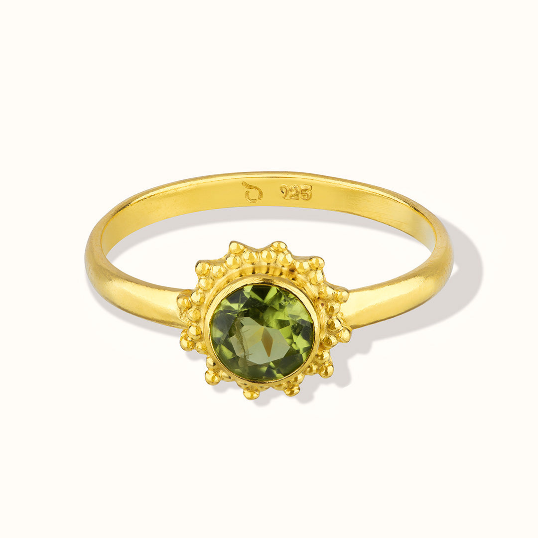 Indische Sonne Peridot Ring Golden