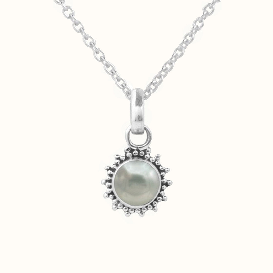 Indische Sonne Süßwasserperle Charm Silber