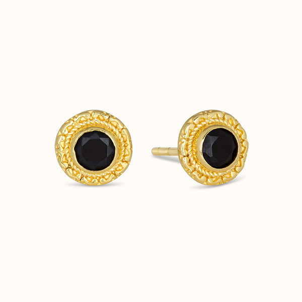 Inka Onyx Ohrstecker Golden