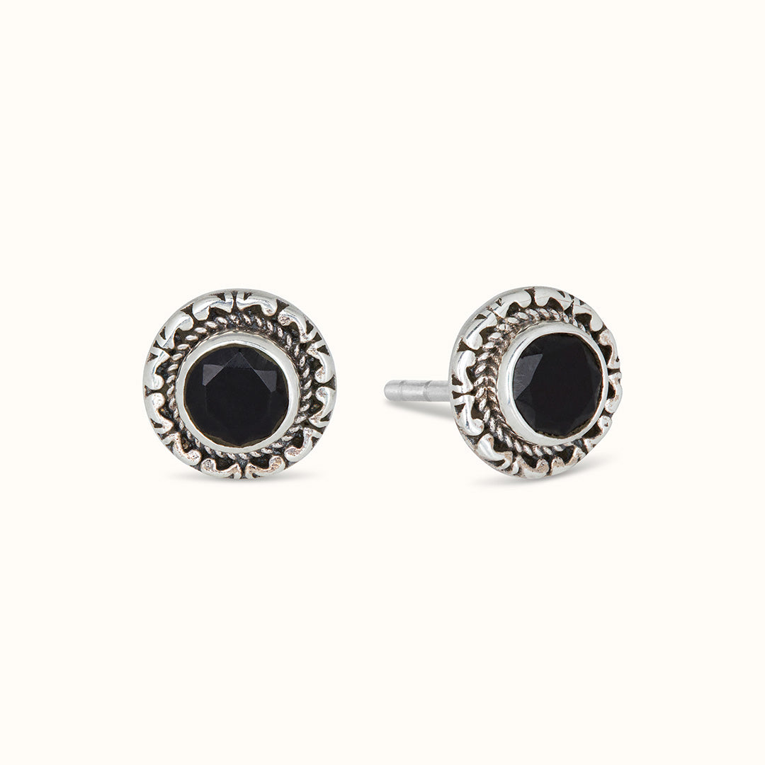 Inka Onyx Ohrstecker Silber