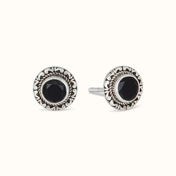 Inka Onyx Ohrstecker Silber