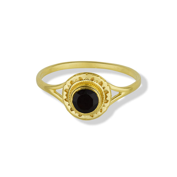 Inka Onyx Ring Golden