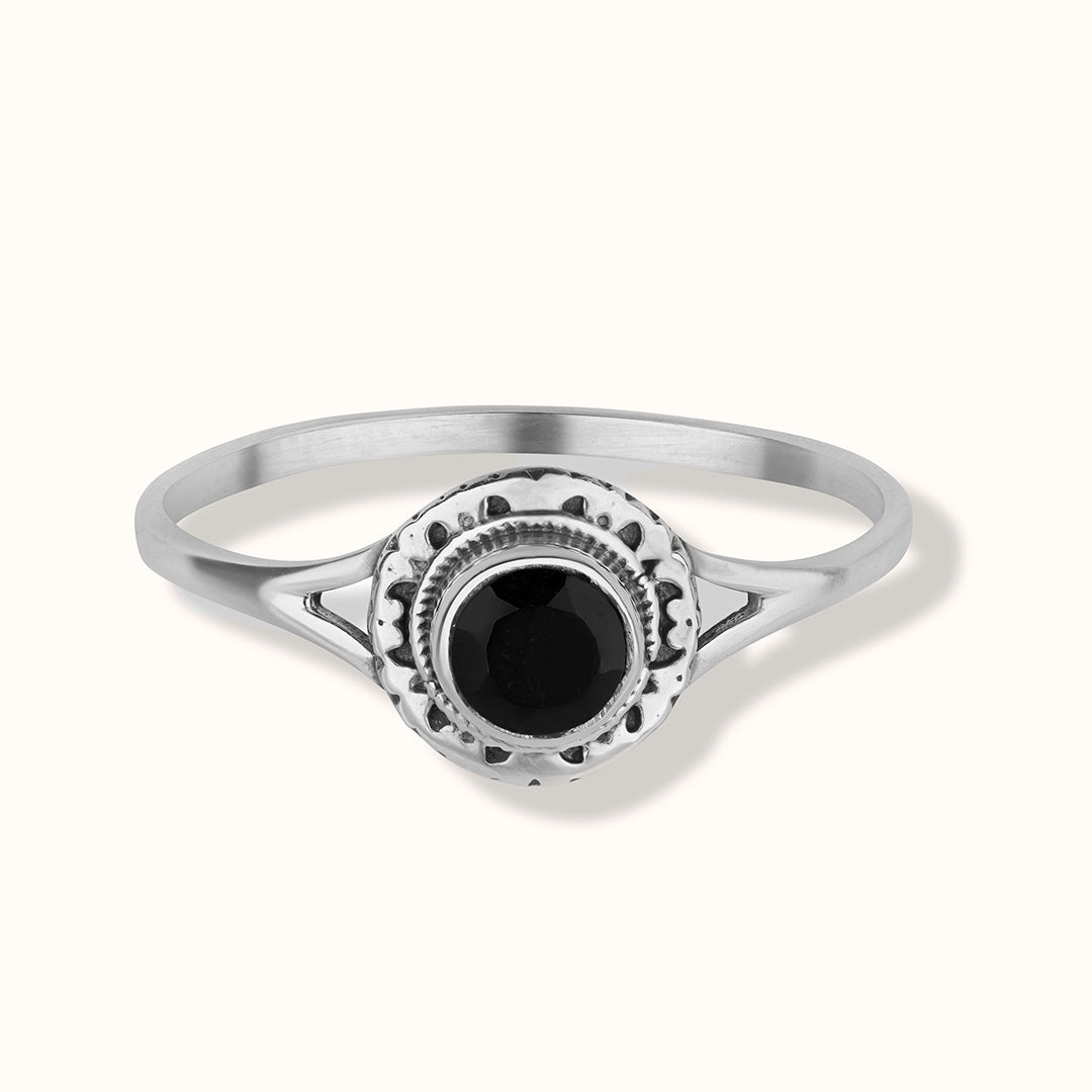 Inka Onyx Ring Silber