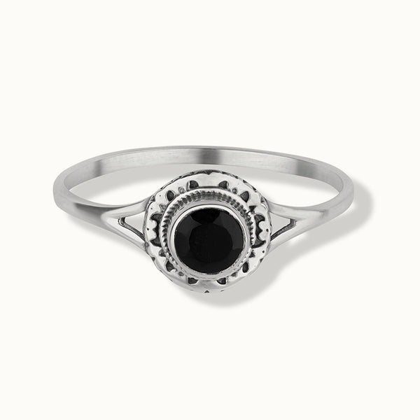 Inka Onyx Ring Silber