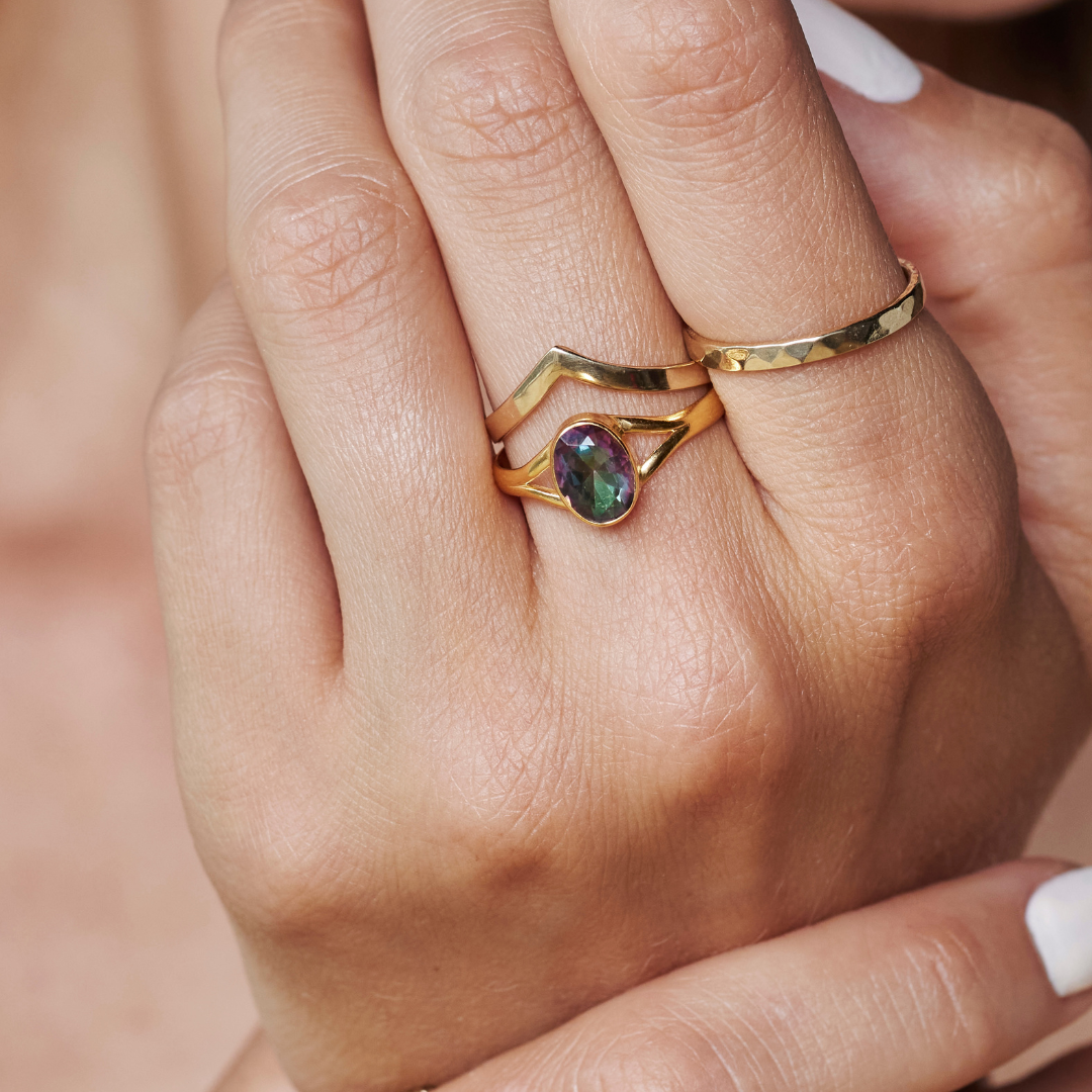 Kaleo Aura-Quarz Ring Golden