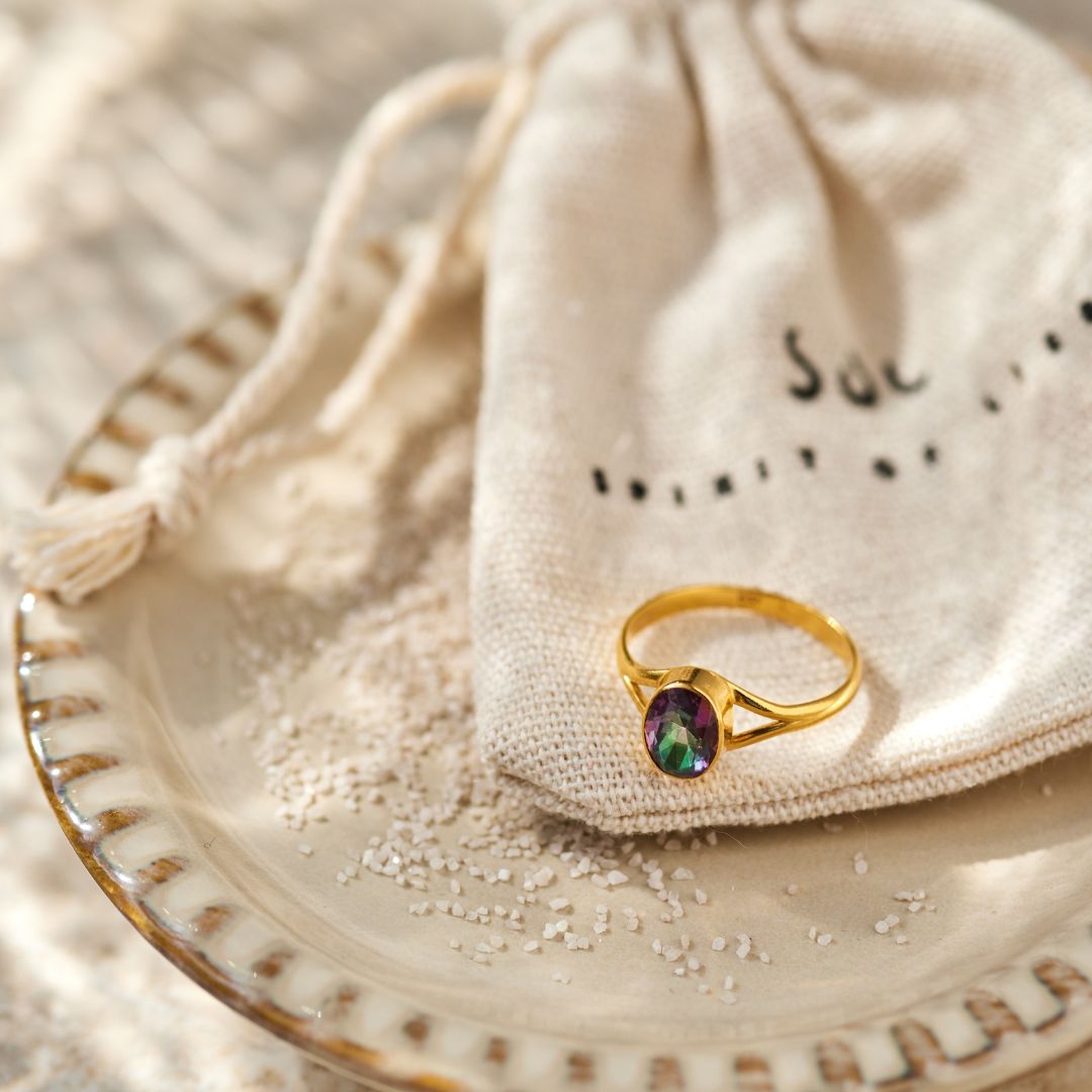 Kaleo Aura-Quarz Ring Golden