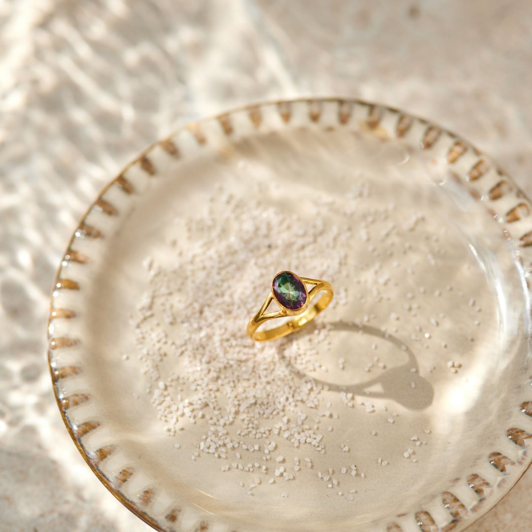 Kaleo Aura-Quarz Ring Golden