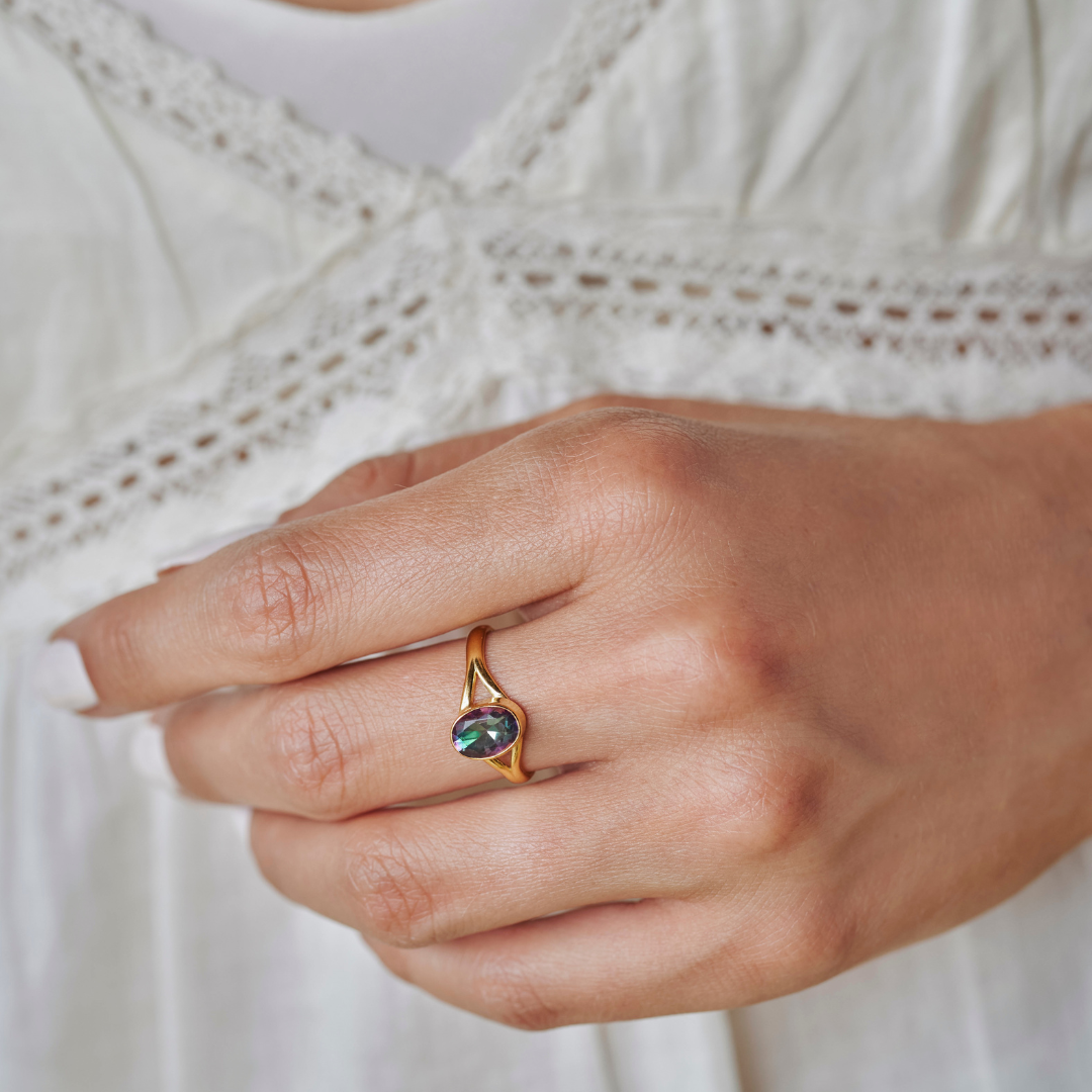 Kaleo Aura-Quarz Ring Golden