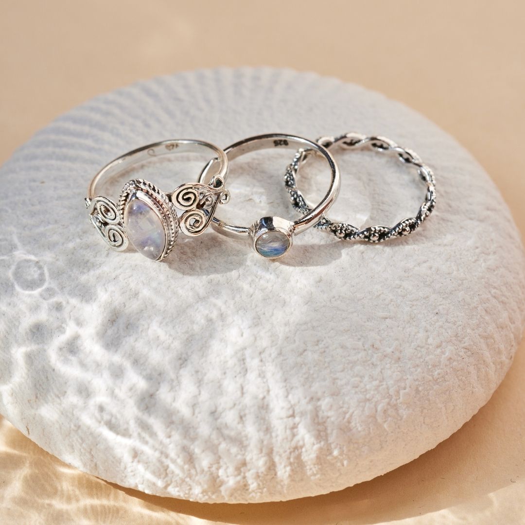 Kaleo Mondstein Ring Silber