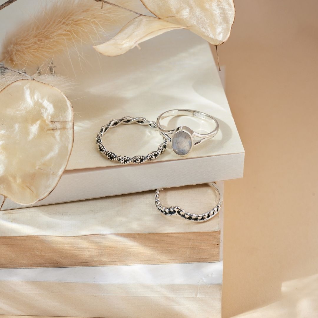 Kaleo Mondstein Ring Silber