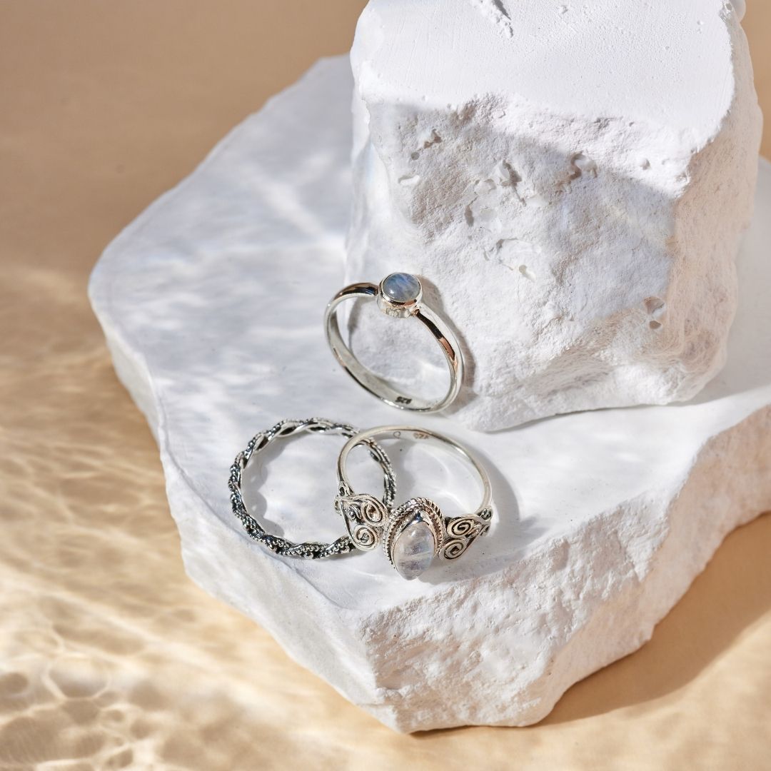 Kaleo Mondstein Ring Silber