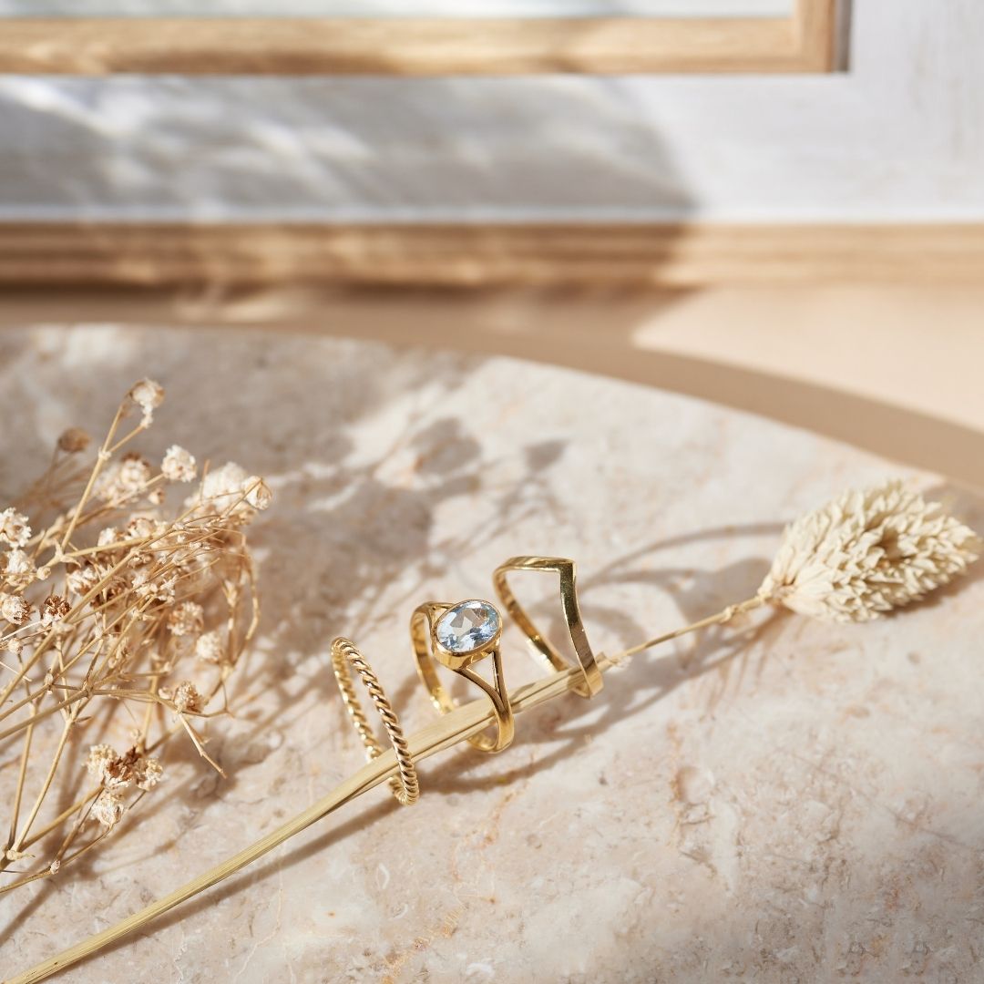 Kaleo Topas Ring Golden Set