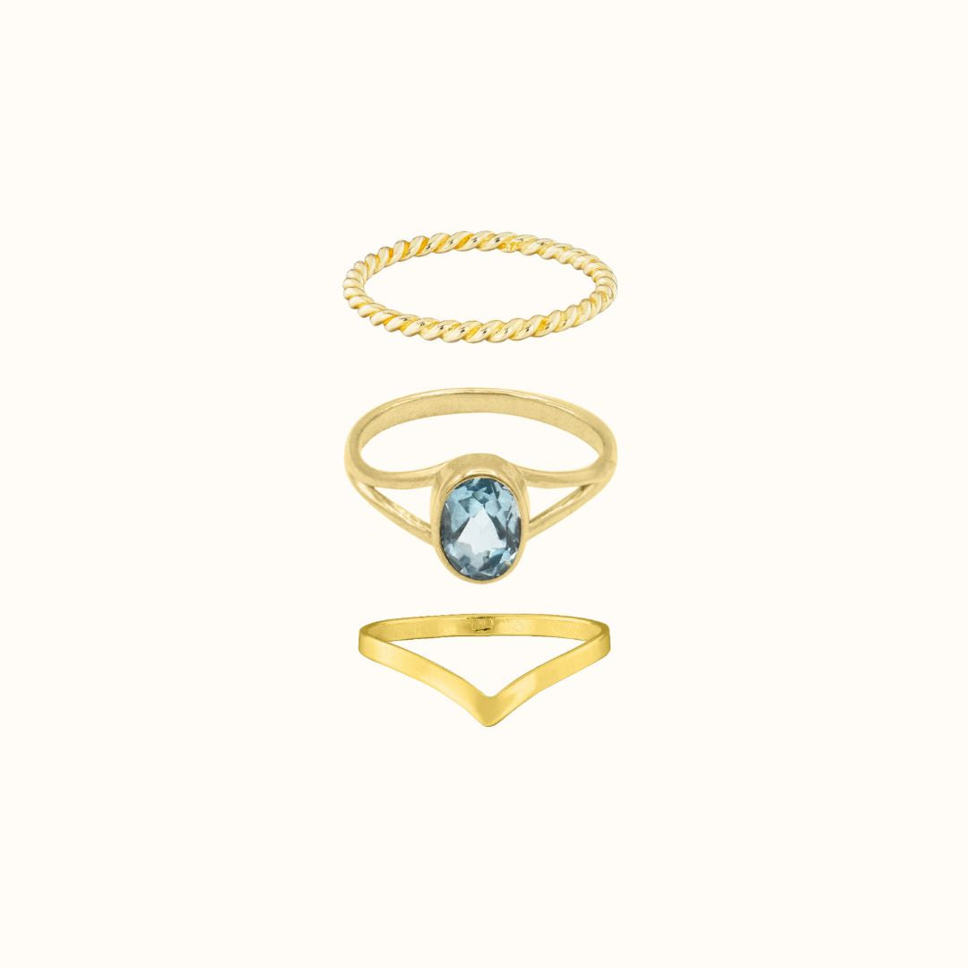 Kaleo Topas Ring Golden Set