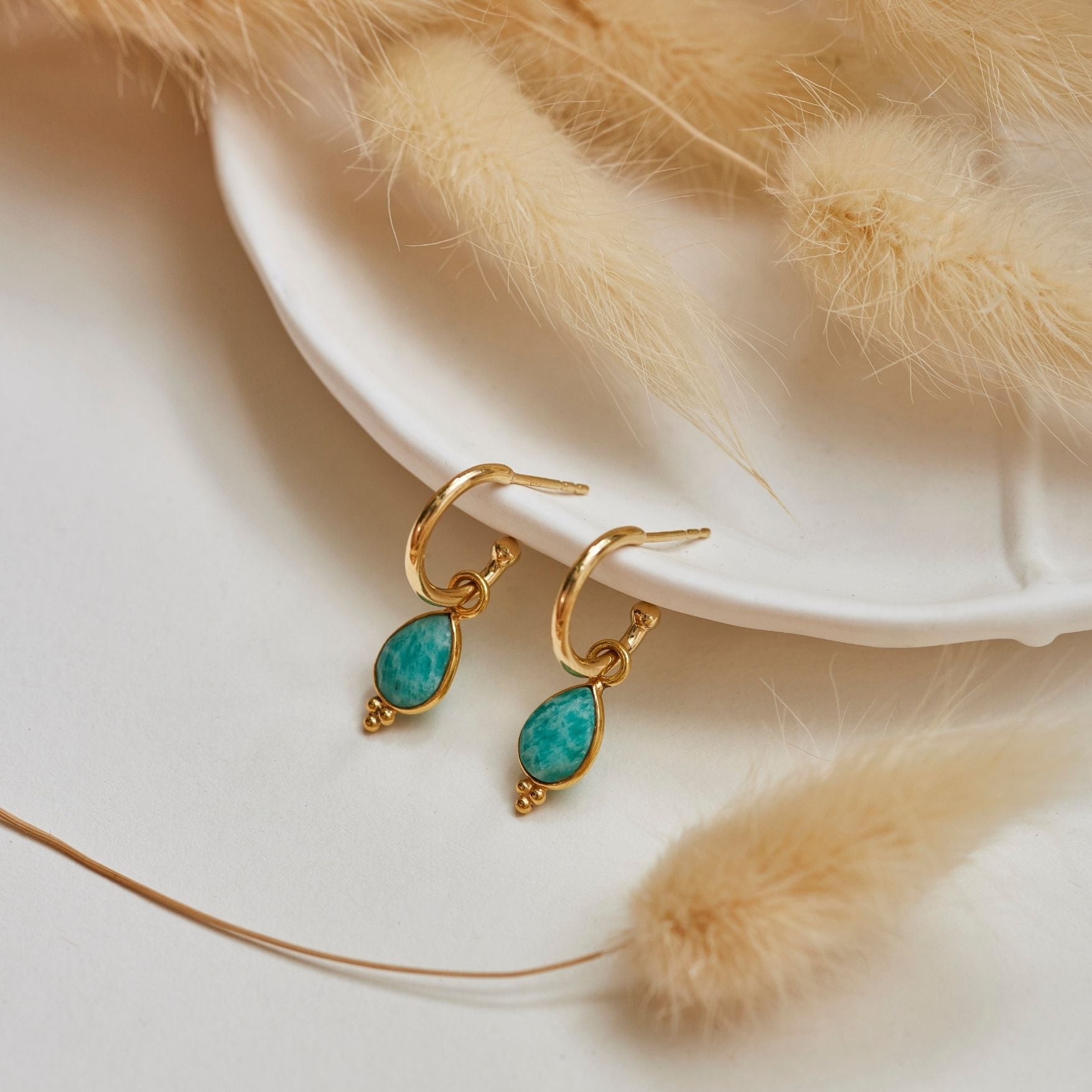 Luna Amazonit Hoops Golden
