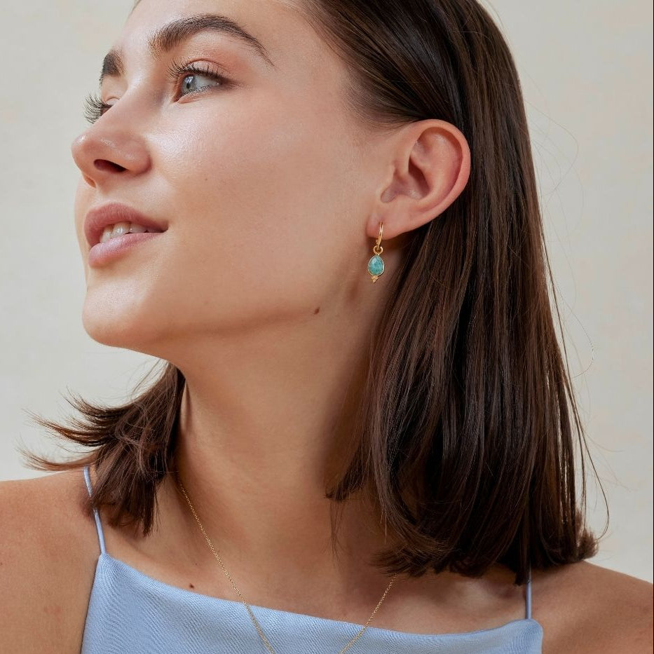Luna Amazonit Hoops Golden