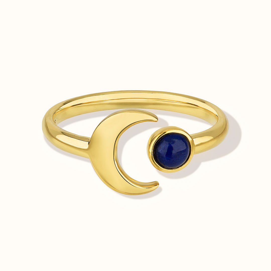 Luna Lapislazuli Ring Golden