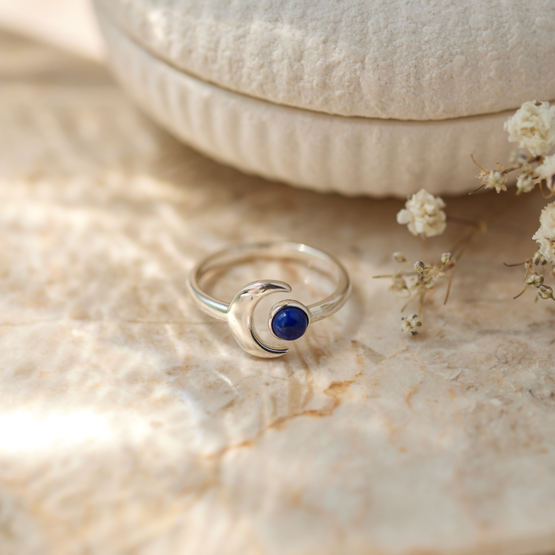 Luna Lapislazuli Ring Silber