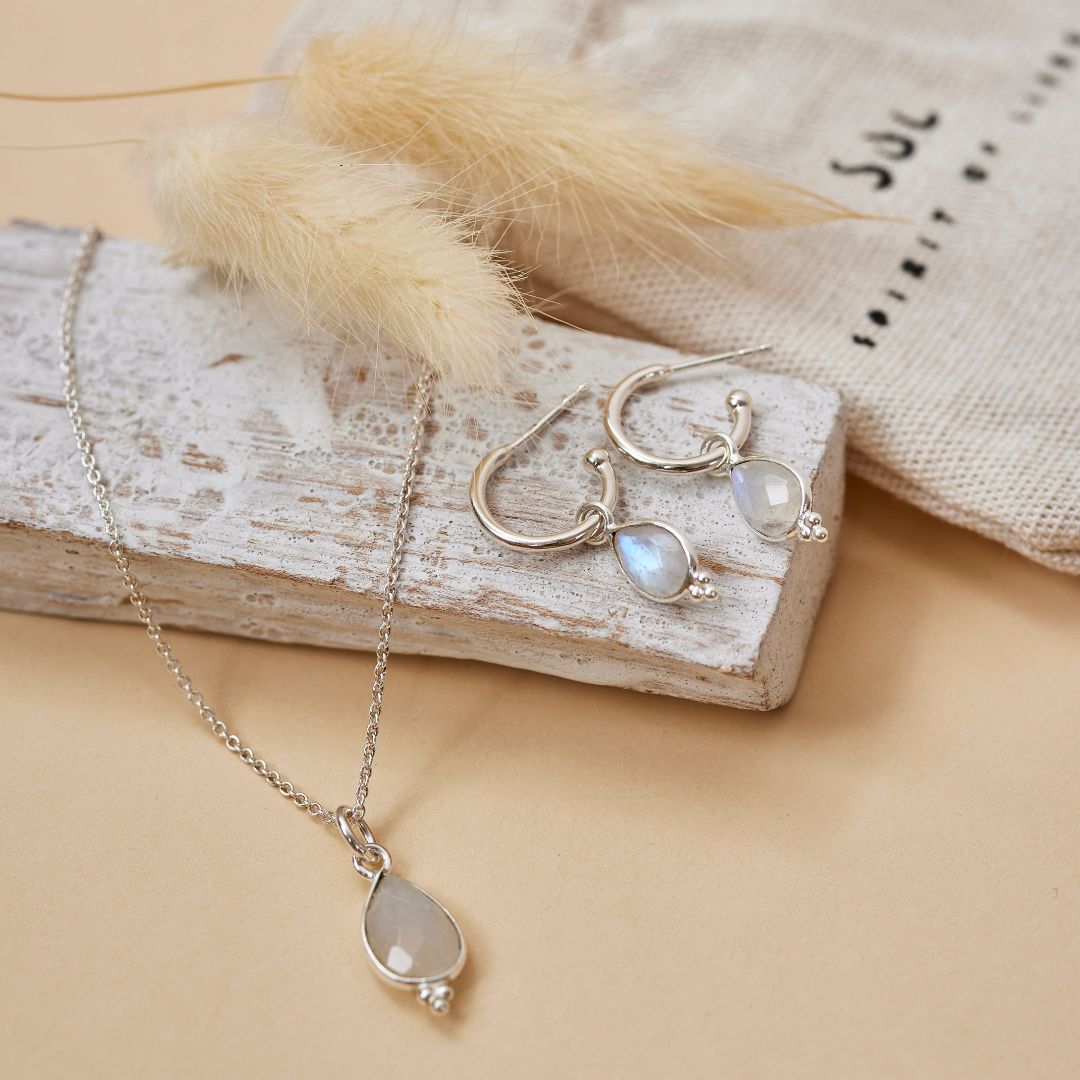 Luna Mondstein Silber Set