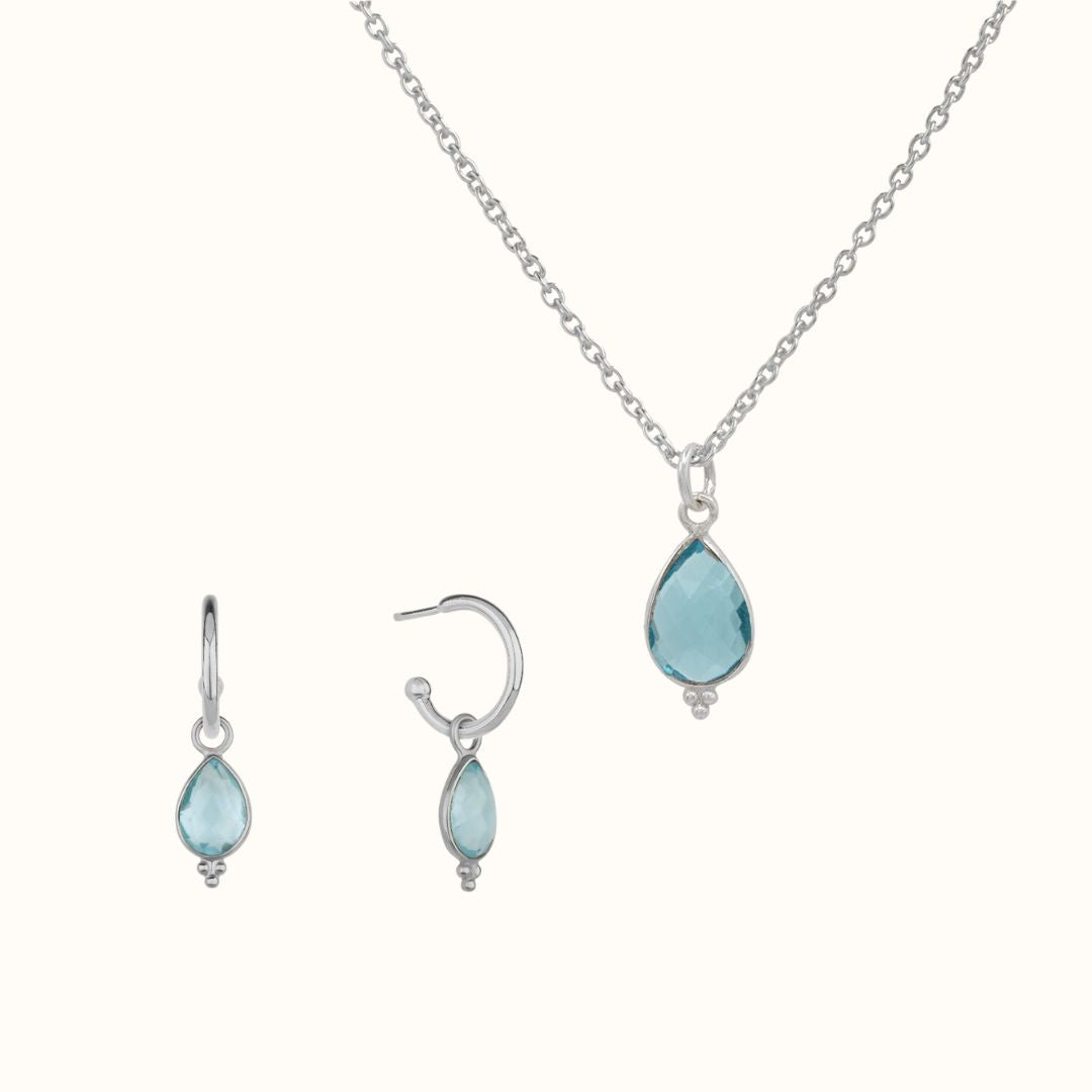 Luna Topas Silber Set