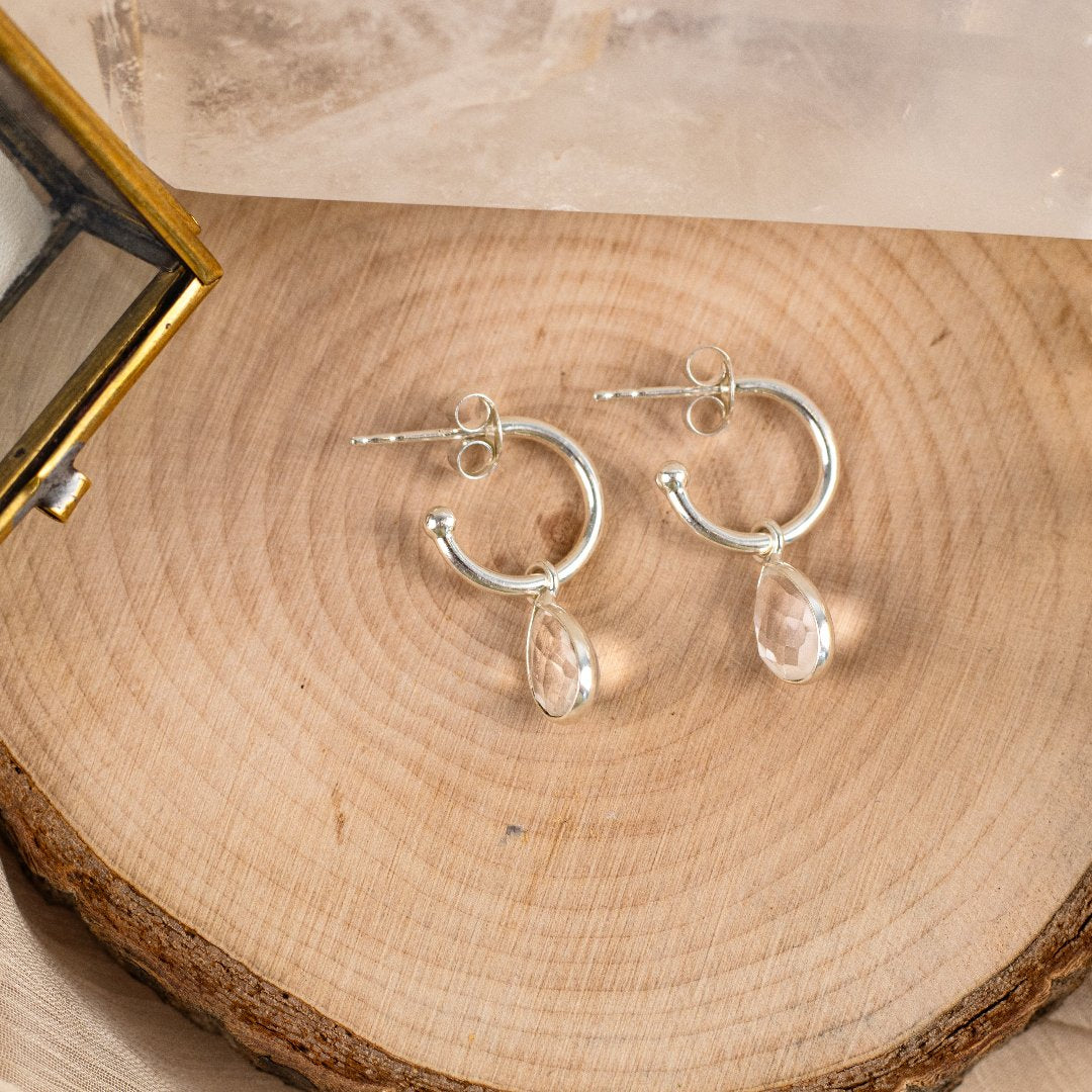 Luna SOL Bergkristall Hoops Silber