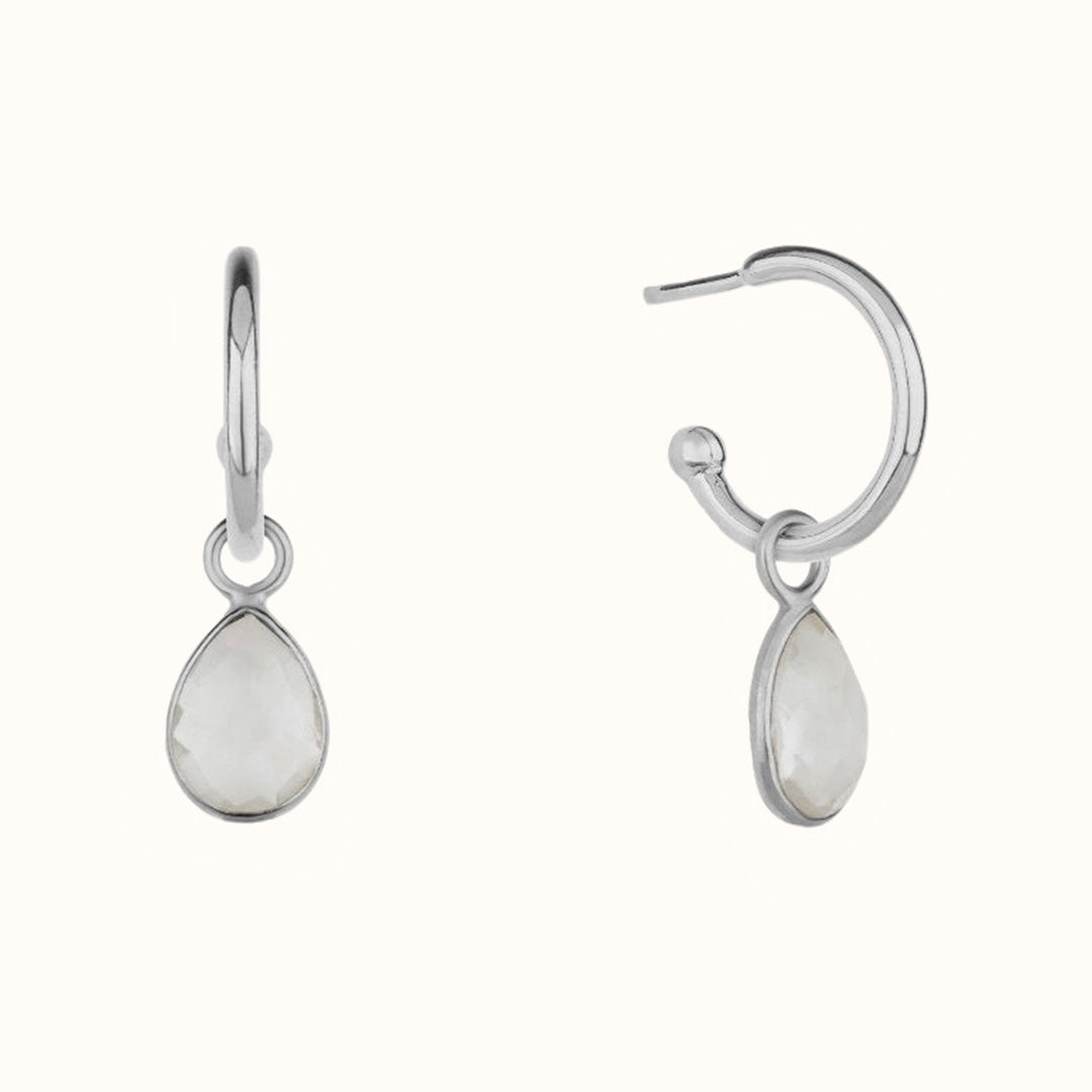 Luna SOL Bergkristall Hoops Silber