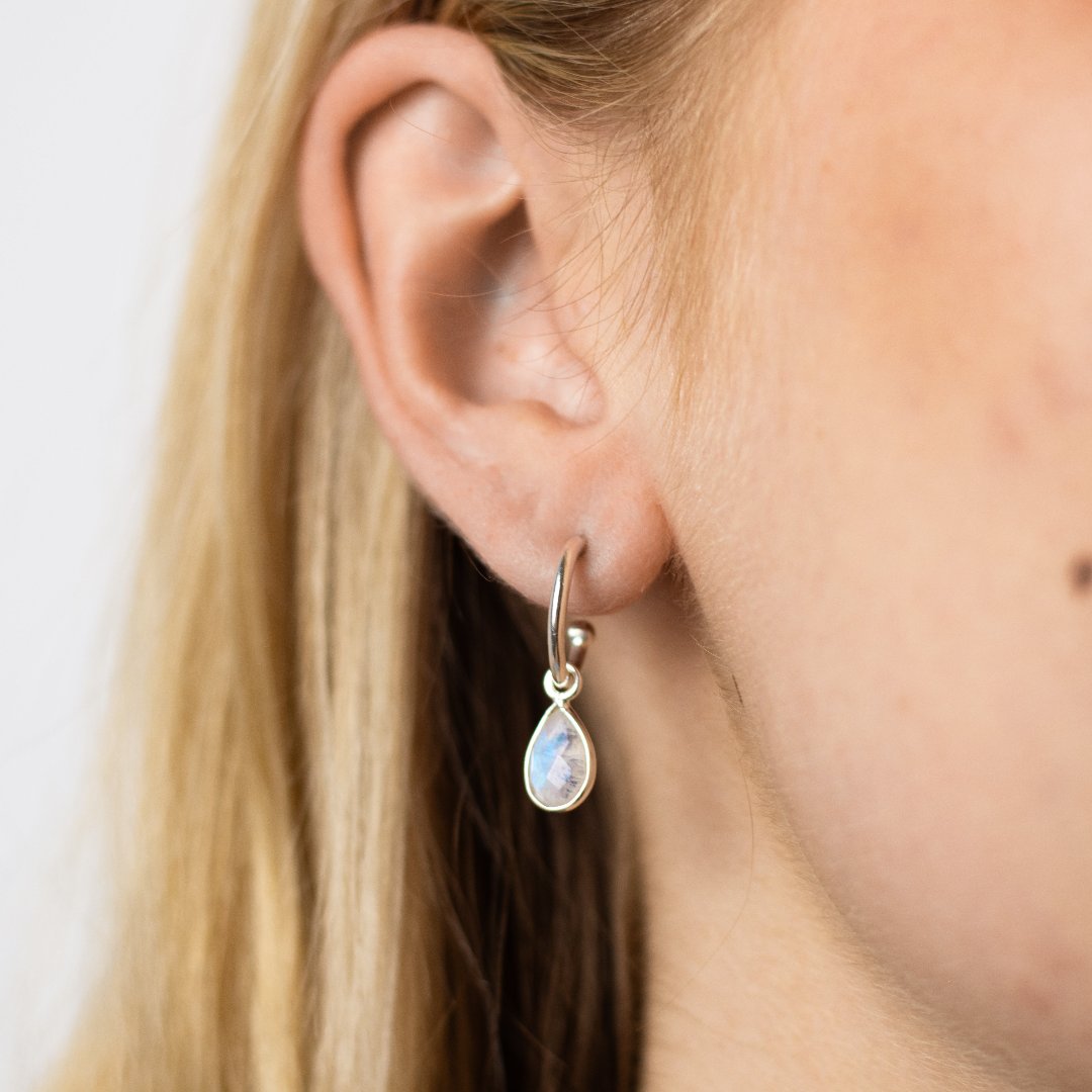 Luna SOL Mondstein Hoops Silber