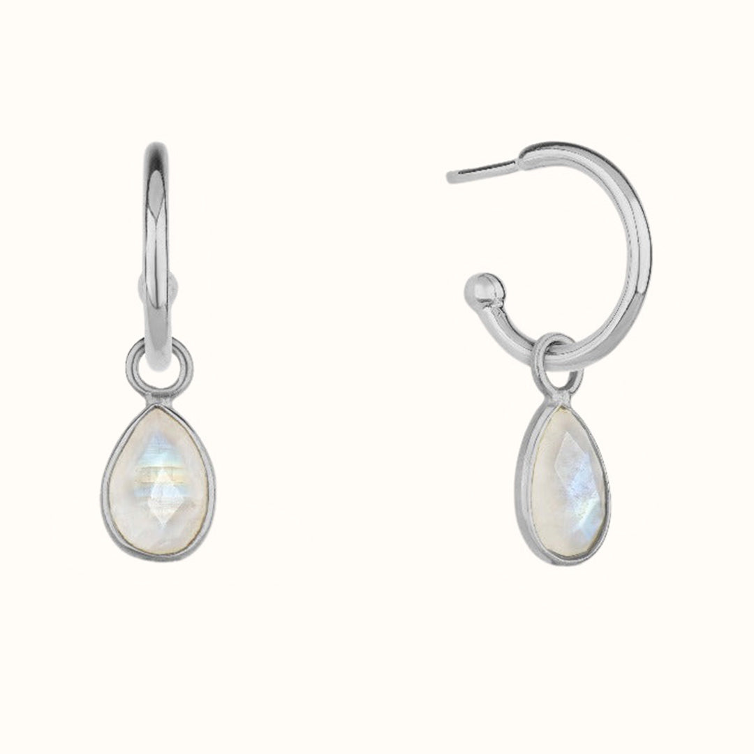Luna SOL Mondstein Hoops Silber