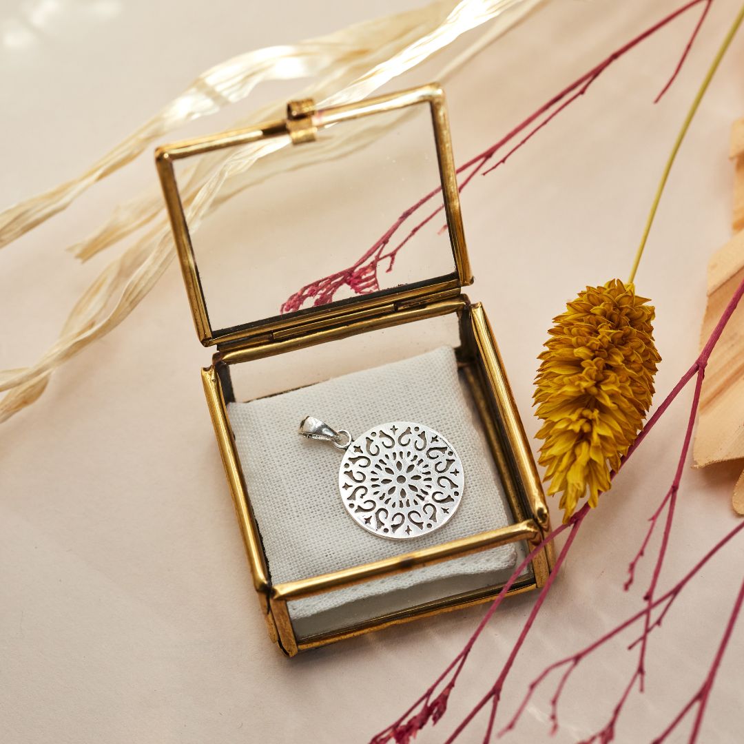 Mandala Charm Silber