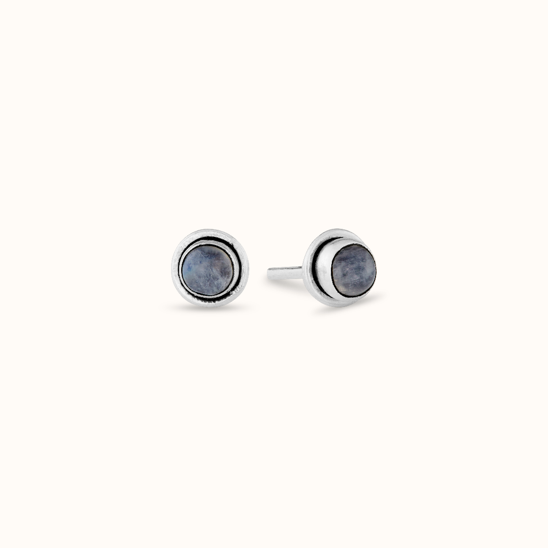 Mini Nimbus Mondstein Ohrstecker Silber - Spirit of Liebs