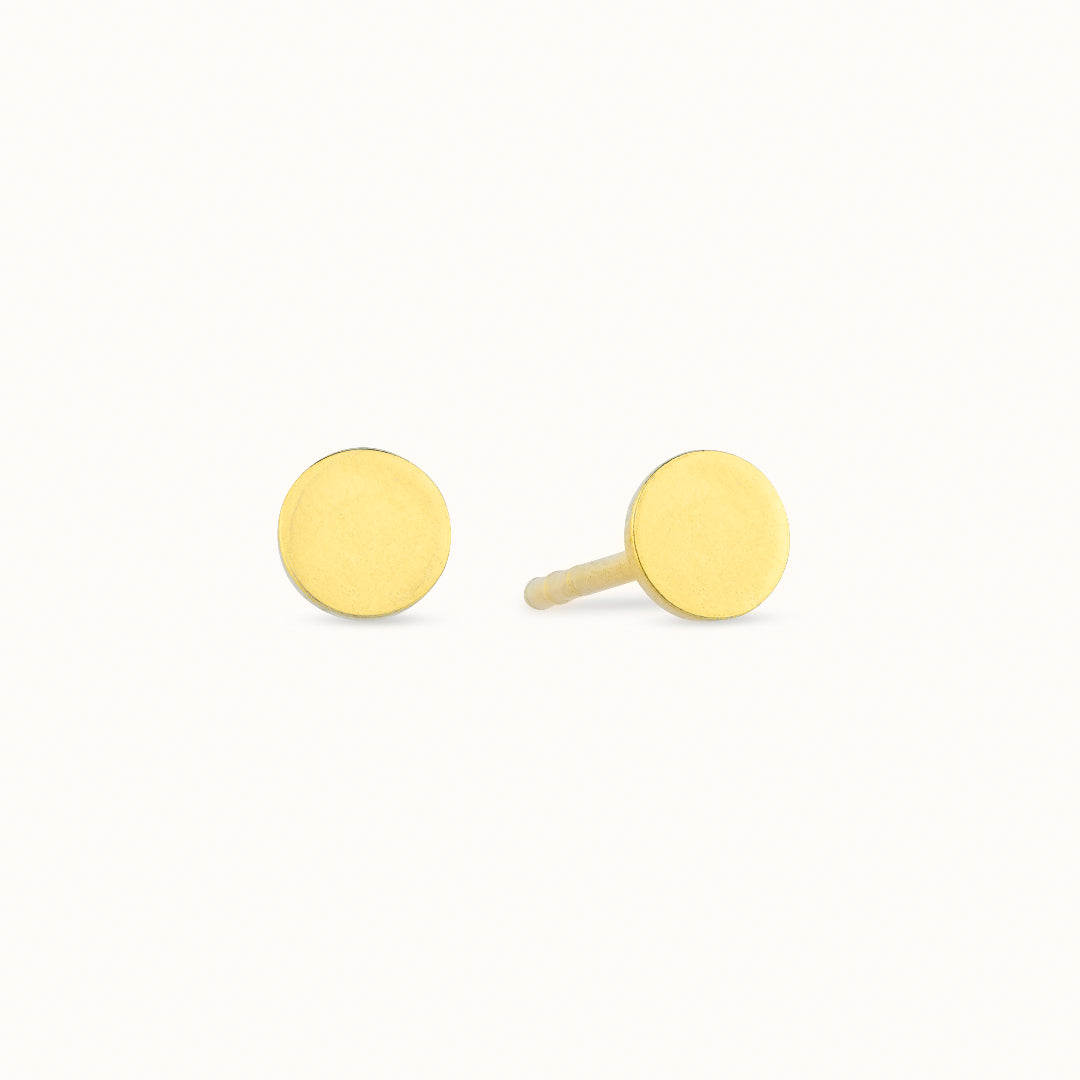 Mini Rund Ohrstecker Golden
