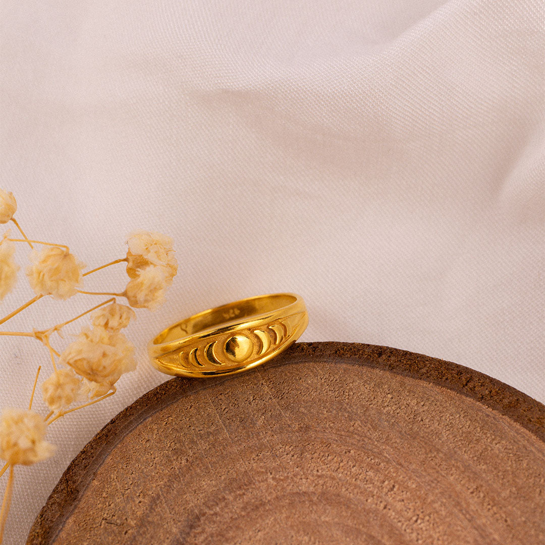 Moon and Back Ring Golden - Spirit of Liebs