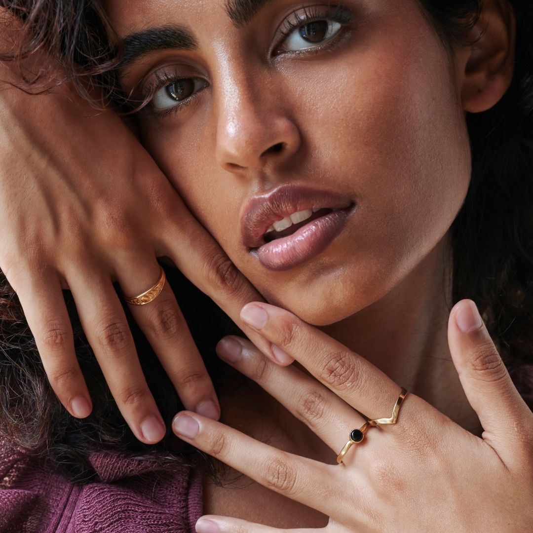 Moon and Back Ring Golden
