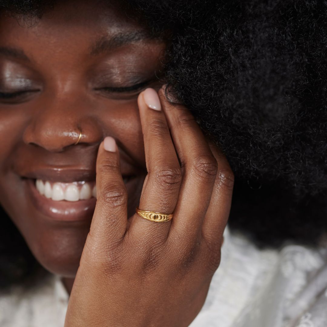 Moon and Back Ring Golden