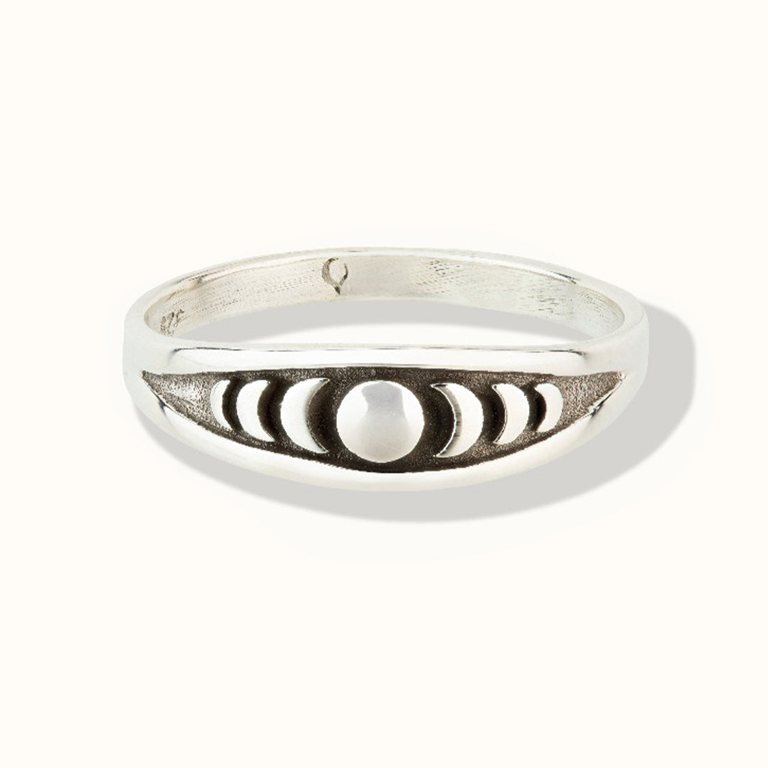 Moon and Back Ring Silber