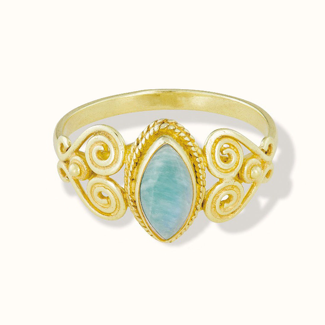 Namaste Amazonit Ring Golden