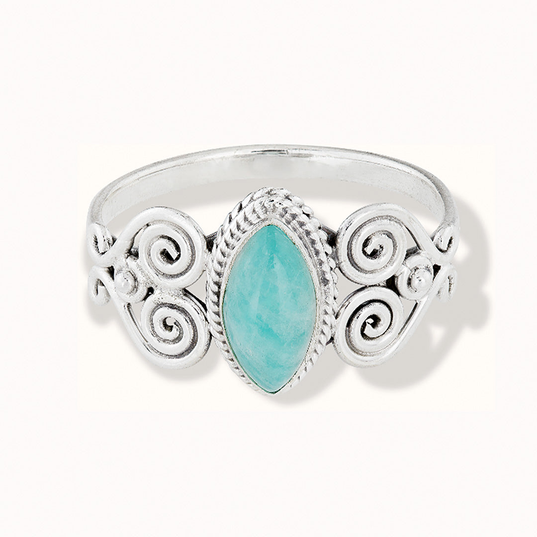 Namaste Amazonit Ring Silber