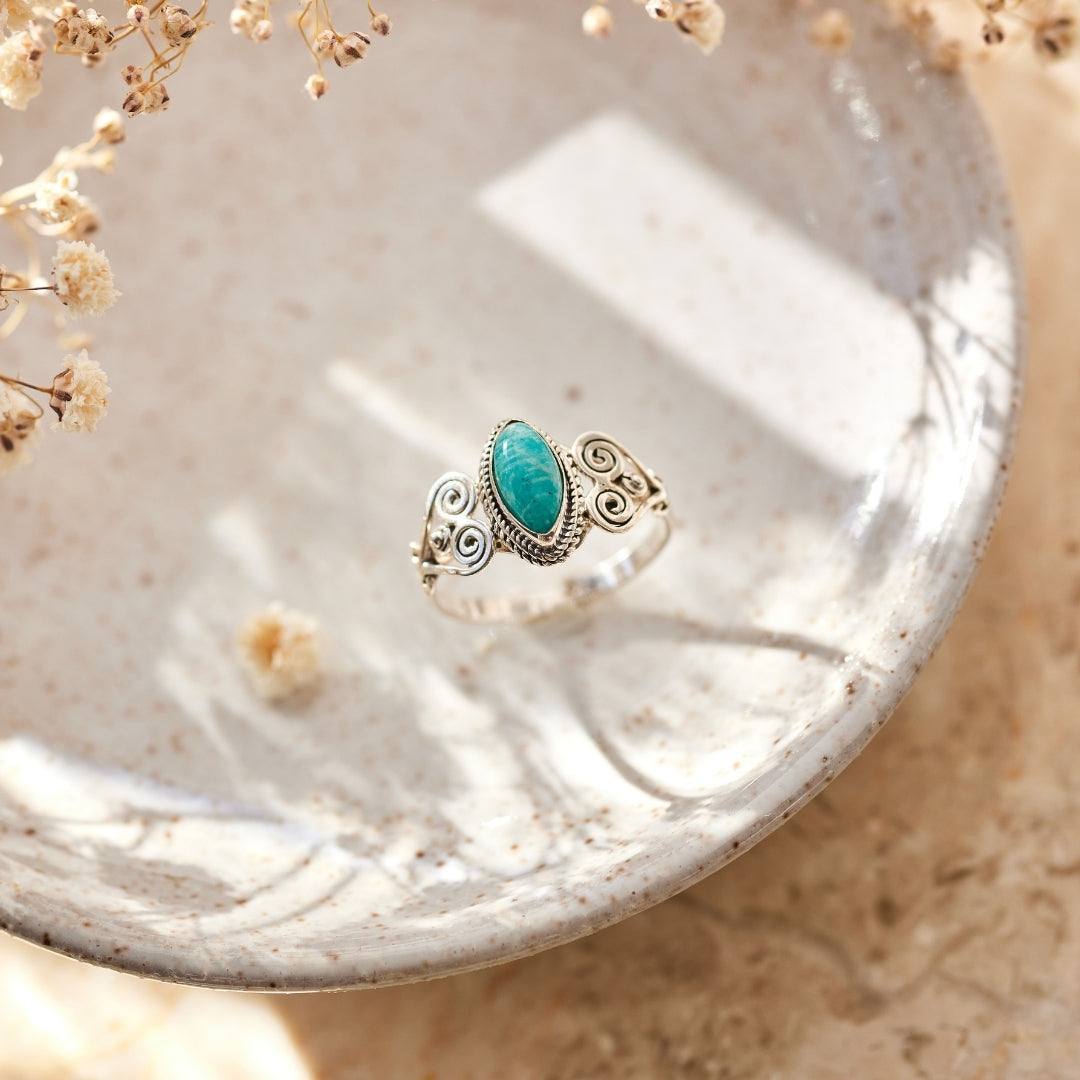 Namaste Amazonit Ring Silber