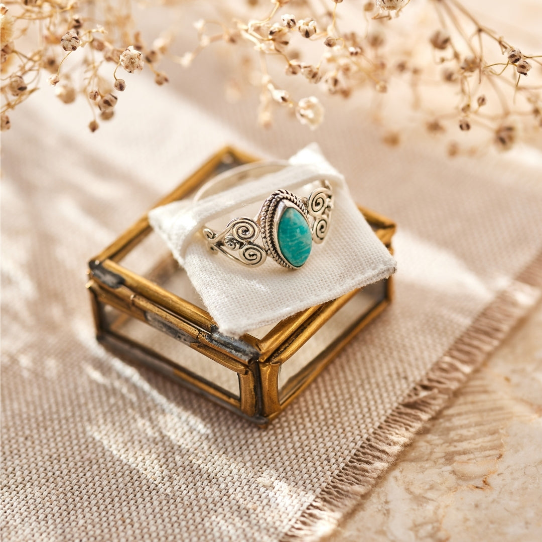 Namaste Amazonit Ring Silber