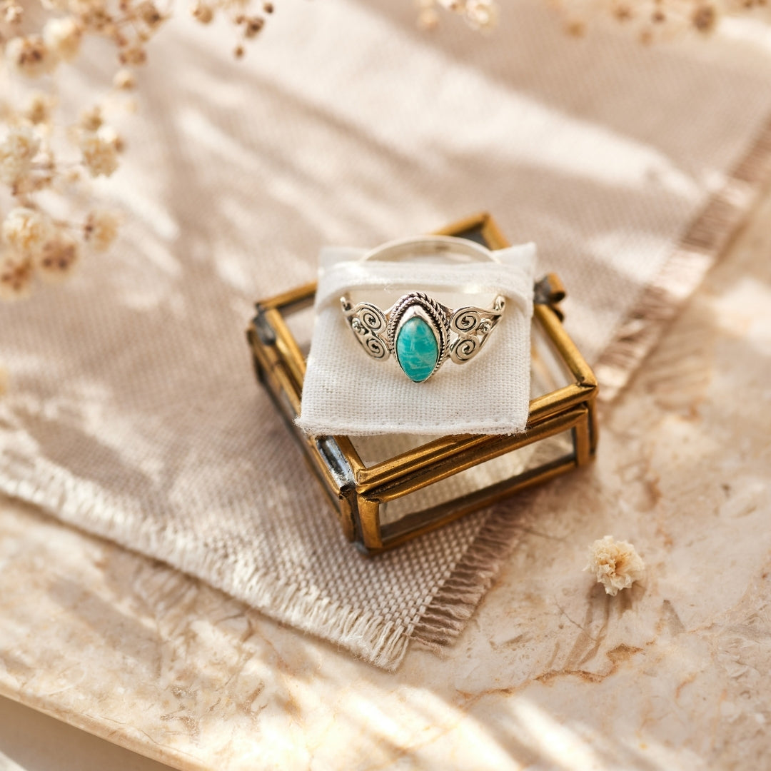Namaste Amazonit Ring Silber