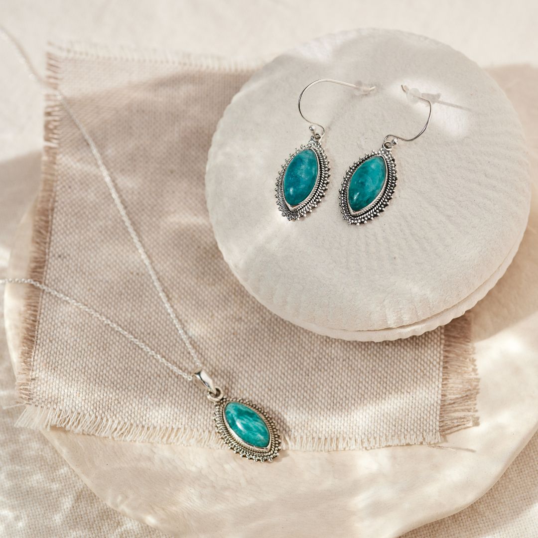 Namaste Amazonit Silber Set