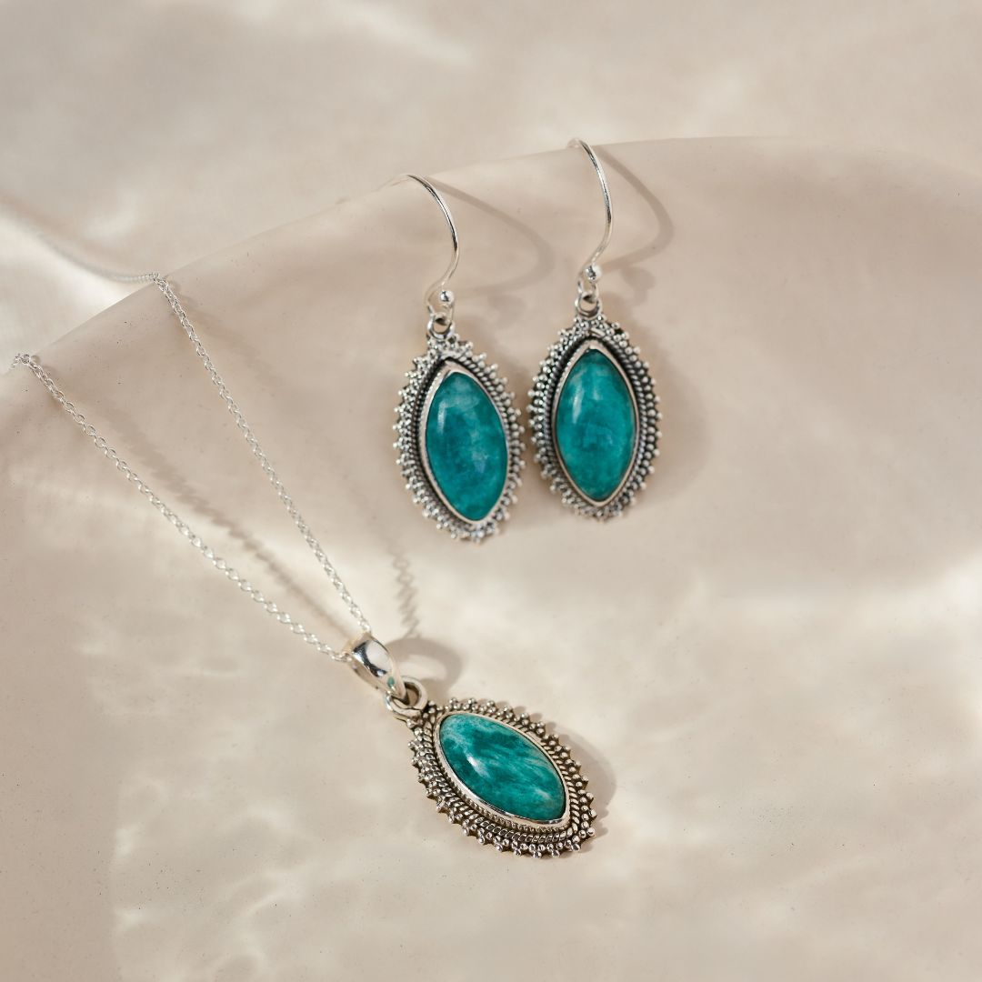 Namaste Amazonit Silber Set