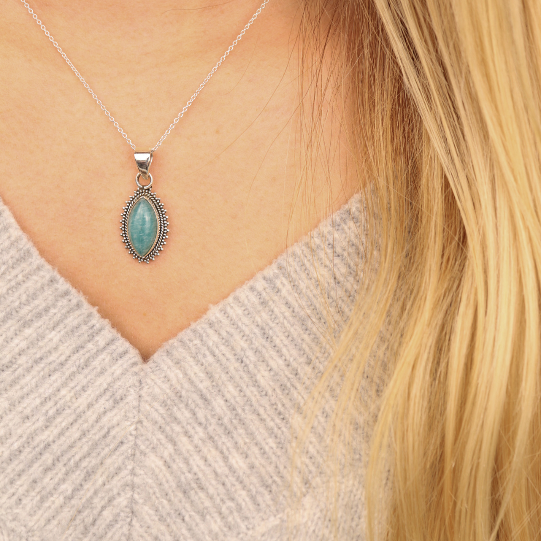 Namaste Amazonit Charm Silber - Spirit of Liebs