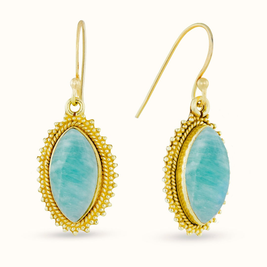 Namaste Amazonit Ohrringe Golden - Spirit of Liebs