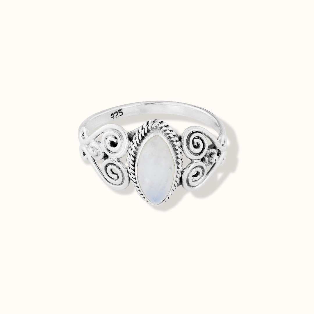 Namaste Mondstein Ring Silber - Spirit of Liebs